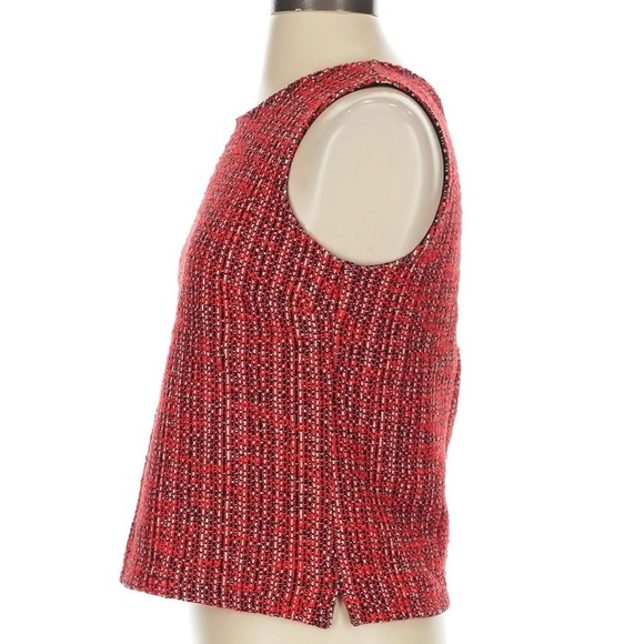 Banana Republic Red/Black/White Tweed Cotton Blend Sleeveless Top Size M - Picture 12 of 13